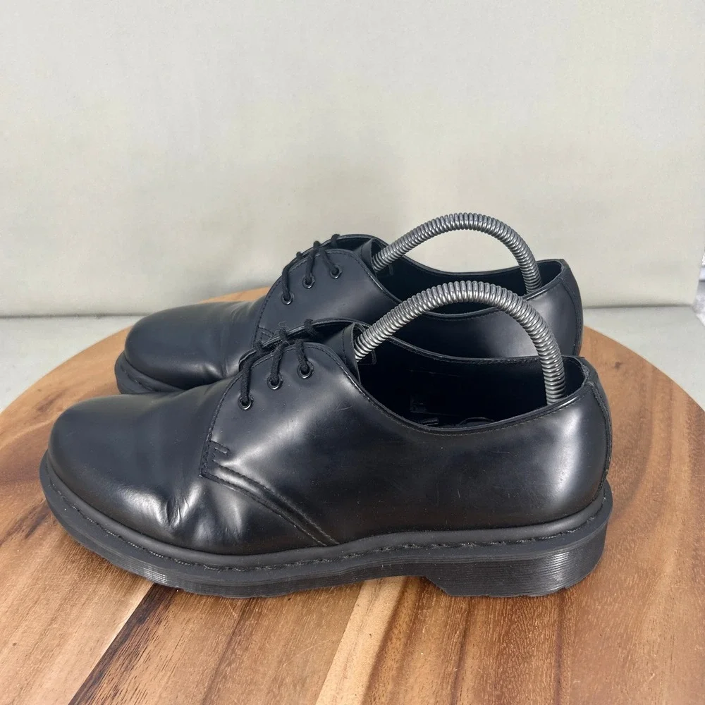 Dr. Martens 1461 Mono Black Smooth Leather 3-Eye Oxford Shoes Mens Size 8